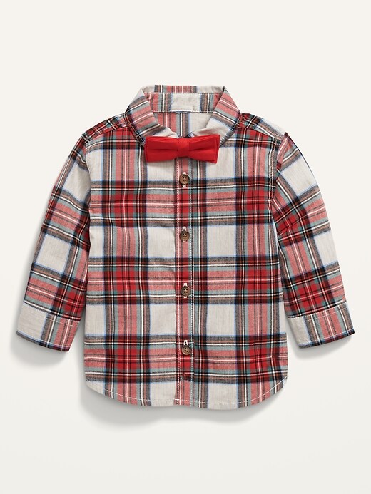 View large product image 1 of 3. Unisex Plaid Shirt & Bow-Tie Set for Baby
