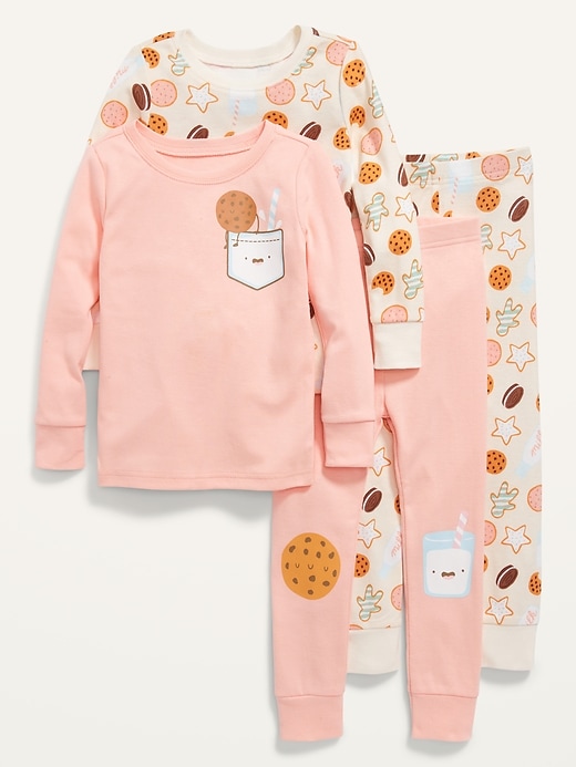 View large product image 1 of 2. Unisex 4-Piece Pajama Set for Toddler & Baby