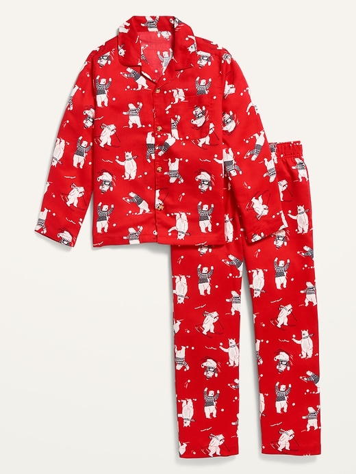 View large product image 2 of 3. Gender-Neutral Matching Flannel Pajama Set For Kids