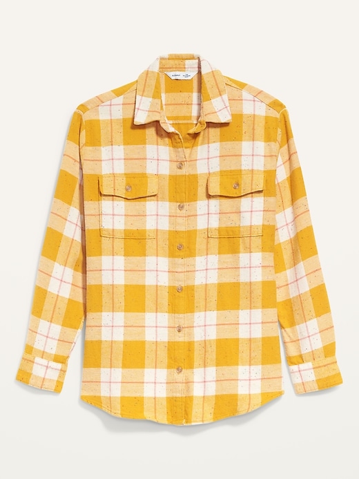 Image number 4 showing, Oversized Plaid Flannel Boyfriend Shirt