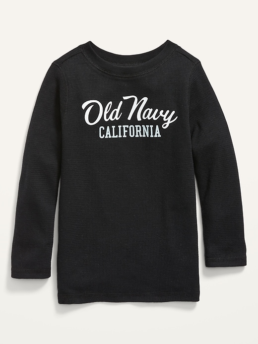 Old Navy Unisex Logo-Graphic Long-Sleeve Thermal-Knit T-Shirt for Toddler. 1