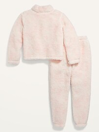 View large product image 3 of 3. Cozy Sherpa Cowl-Neck Pajama Top & Joggers Set for Girls
