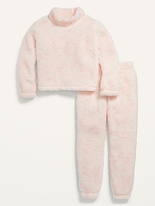 View large product image 2 of 3. Cozy Sherpa Cowl-Neck Pajama Top & Joggers Set for Girls