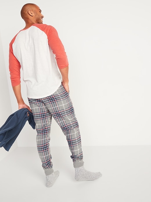Plaid Flannel Jogger Pajama Pants for Men