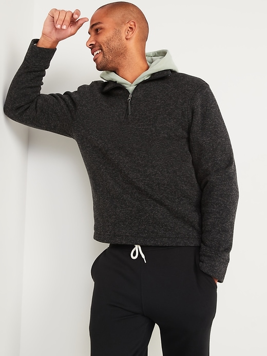 Image number 1 showing, Sweater-Fleece Mock-Neck Quarter Zip Sweatshirt