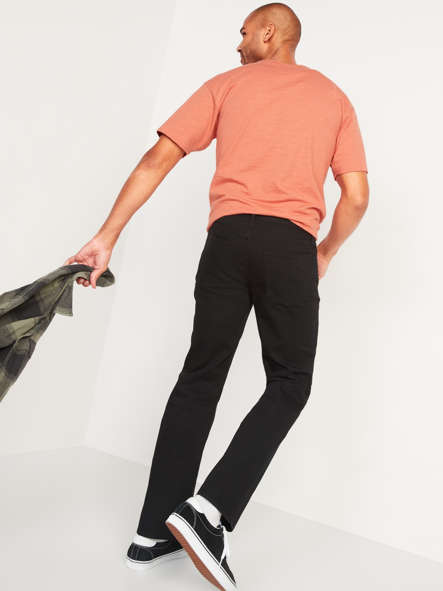 black jeans with side stripe mens