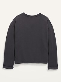 Cropped Cozy-Knit Pocket Sweatshirt for Girls