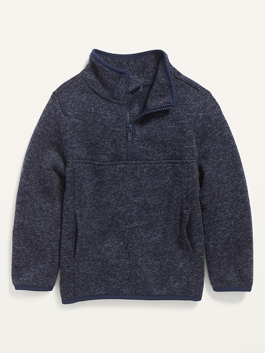 View large product image 1 of 1. Unisex Sweater-Fleece Half-Zip Sweatshirt for Toddler