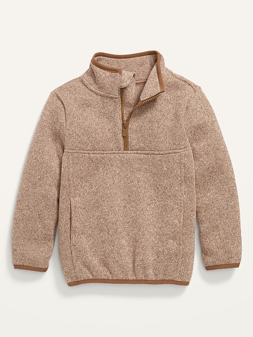 View large product image 1 of 1. Unisex Sweater-Fleece Half-Zip Sweatshirt for Toddler