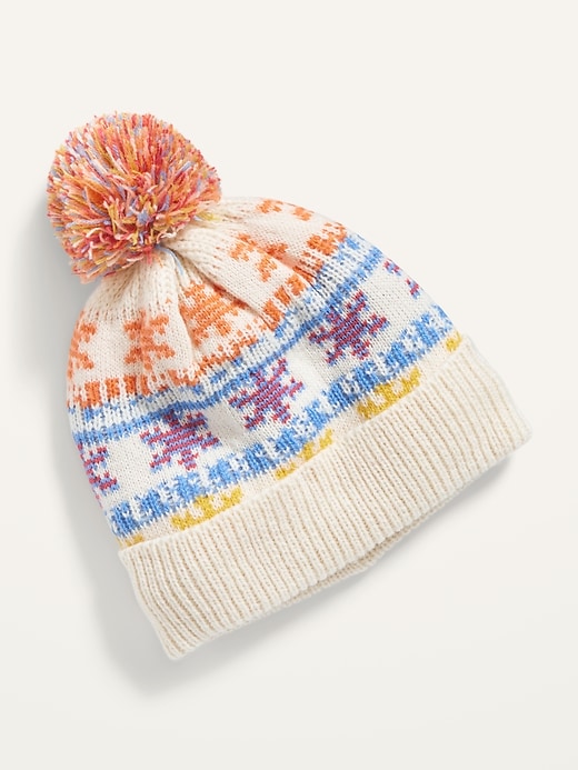 Old Navy - Unisex Fair Isle Pom-Pom Beanie Hat For Toddler