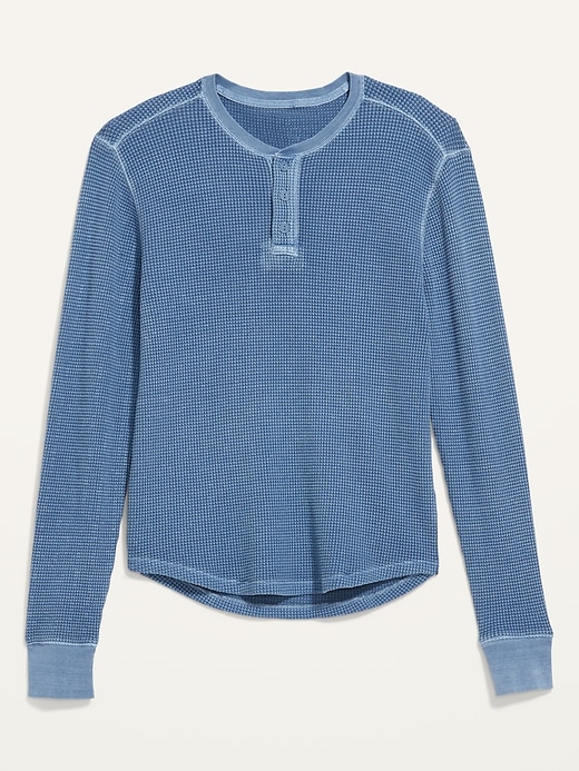 Garment-Dyed Thick Thermal-Knit Long-Sleeve Henley T-Shirt | Old Navy