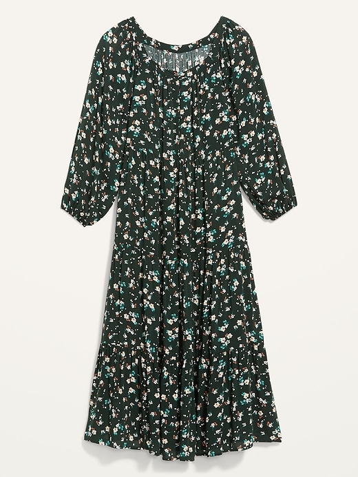 Image number 4 showing, Long-Sleeve Tiered Floral Maxi Swing Dress for Women