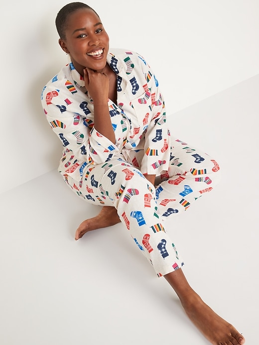 Image number 7 showing, Printed Flannel Pajama Set