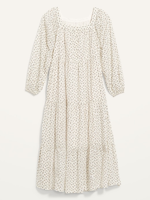 Image number 4 showing, Long-Sleeve Button-Down Tiered Midi Swing Dress