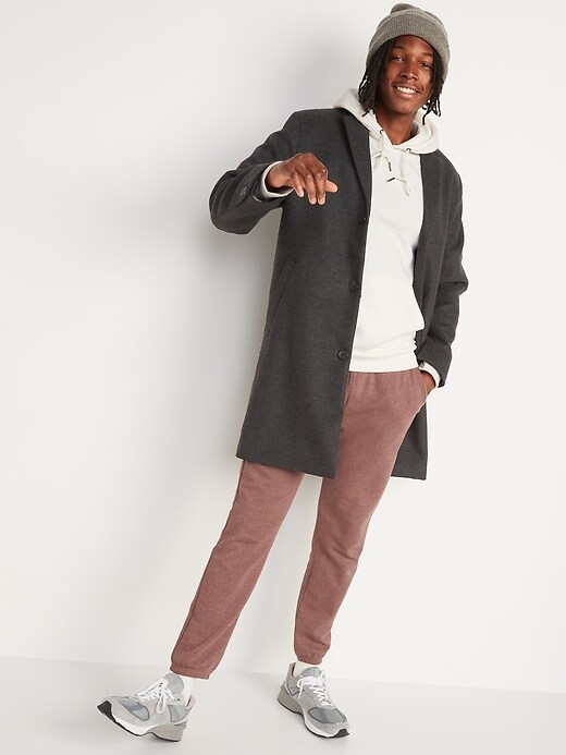 Image number 3 showing, Oversized Soft-Brushed Patterned Topcoat for Men
