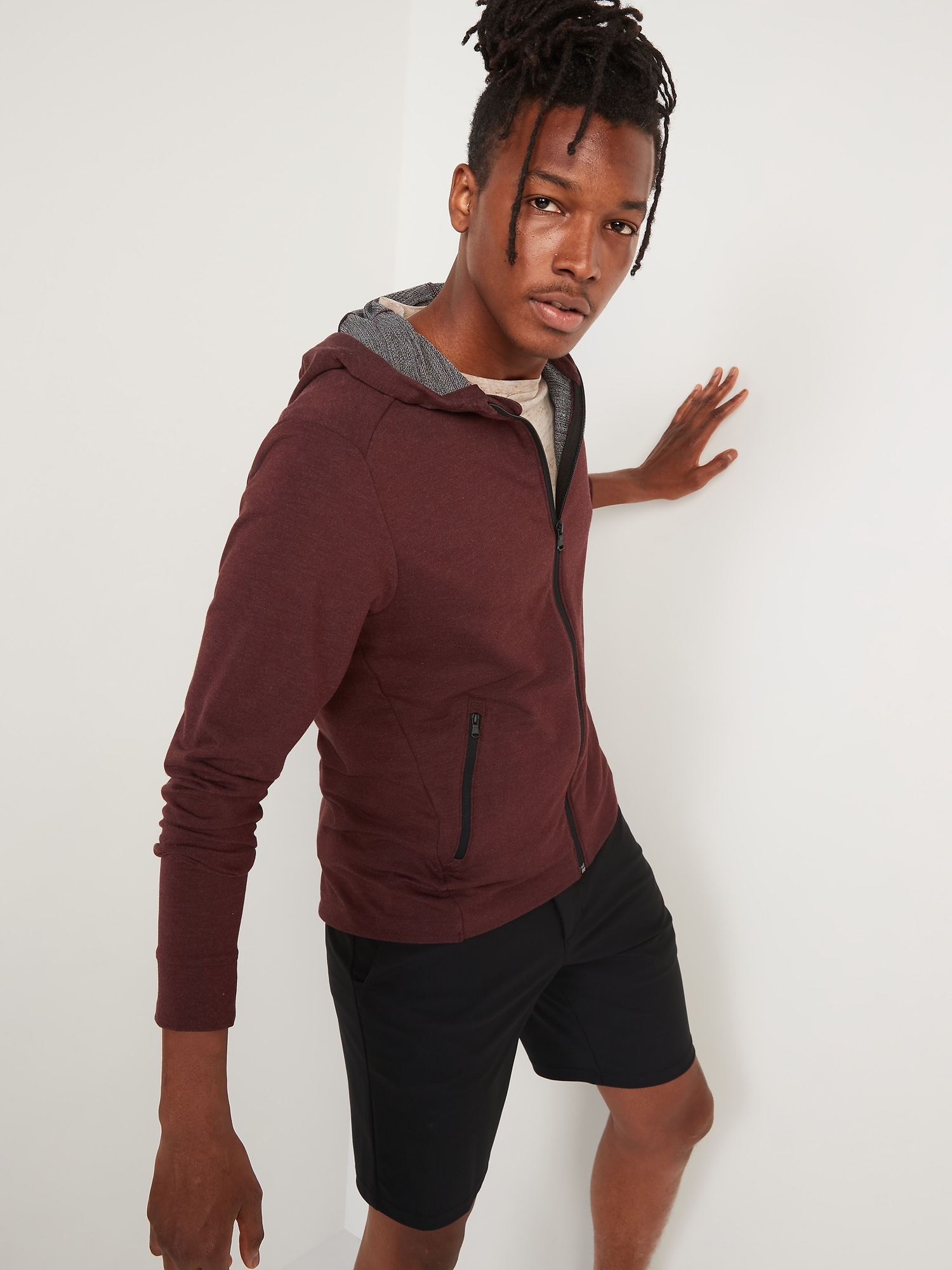 Live In French Terry Go Dry Zip Hoodie for Men   Old Navy
