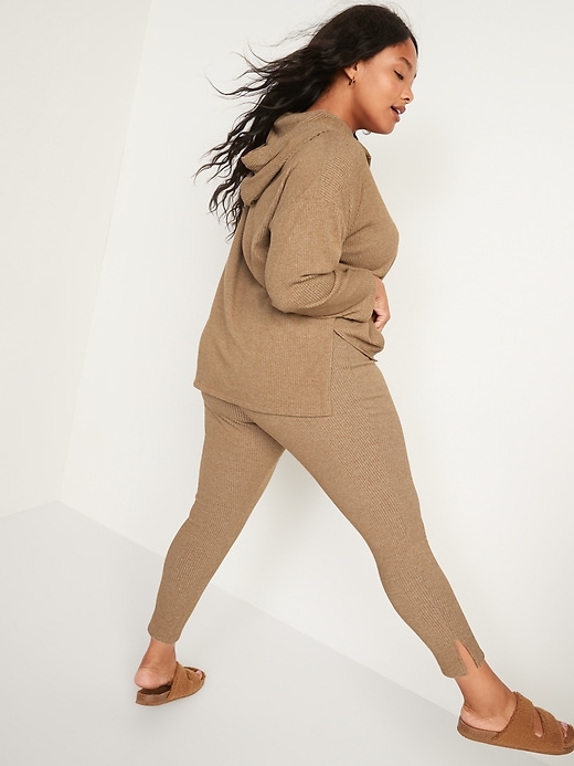 Image number 8 showing, High-Waisted Cozy Rib-Knit Lounge Leggings