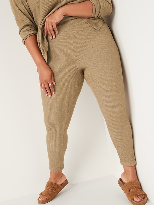 Image number 7 showing, High-Waisted Cozy Rib-Knit Lounge Leggings