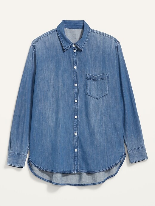 Oversized Boyfriend Tunic Jean Shirt 