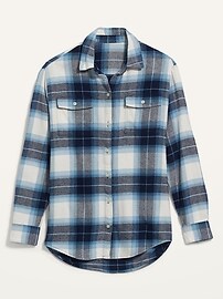 Oversized Plaid Flannel Boyfriend Tunic 