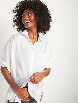 Oversized Boyfriend Shirt for Women Old Navy