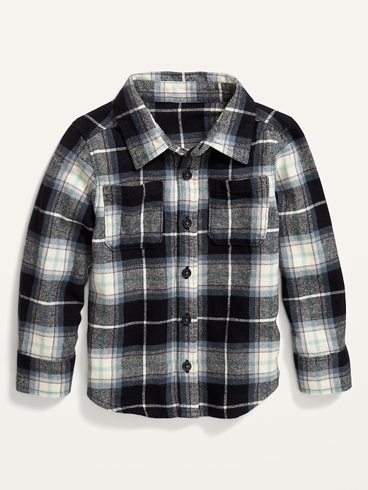 Old Navy Plaid Flannel Double-Pocket Shirt for Toddler Boys. 1