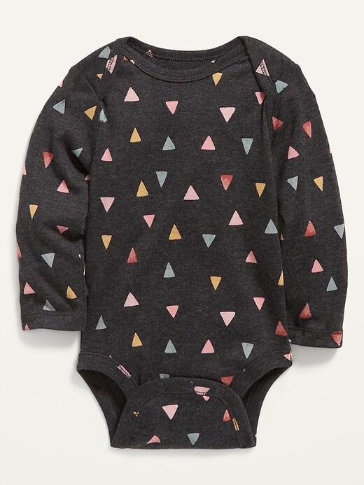 View large product image 1 of 2. Unisex Printed Long-Sleeve Bodysuit for Baby