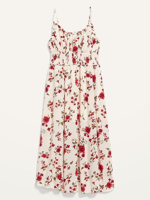Image number 4 showing, Sleeveless Fit & Flare Smocked Floral-Print Midi Cami Dress