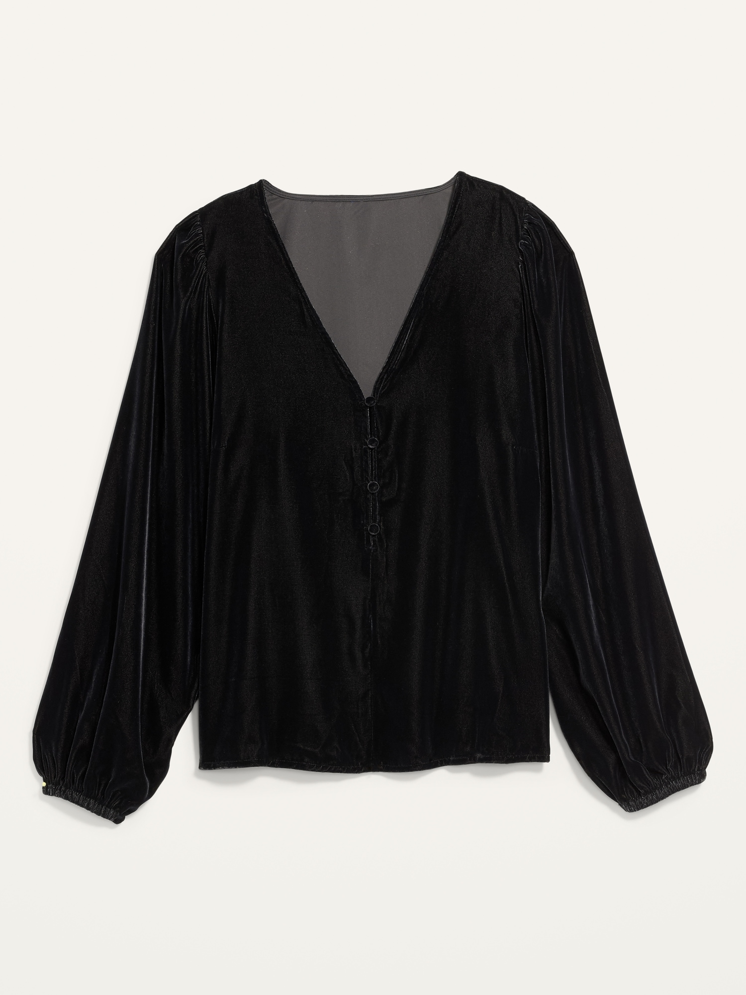 Long Sleeve V-Neck Velvet Blouse