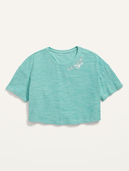 View large product image 2 of 3. Breathe ON Short-Sleeve Cropped Slub-Knit Performance T-Shirt for Girls