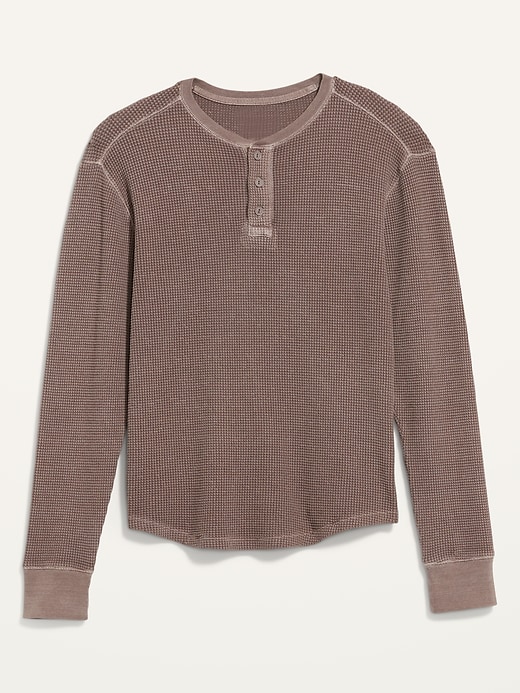 Old Navy - Garment-Dyed Thick Thermal-Knit Long-Sleeve Henley T-Shirt