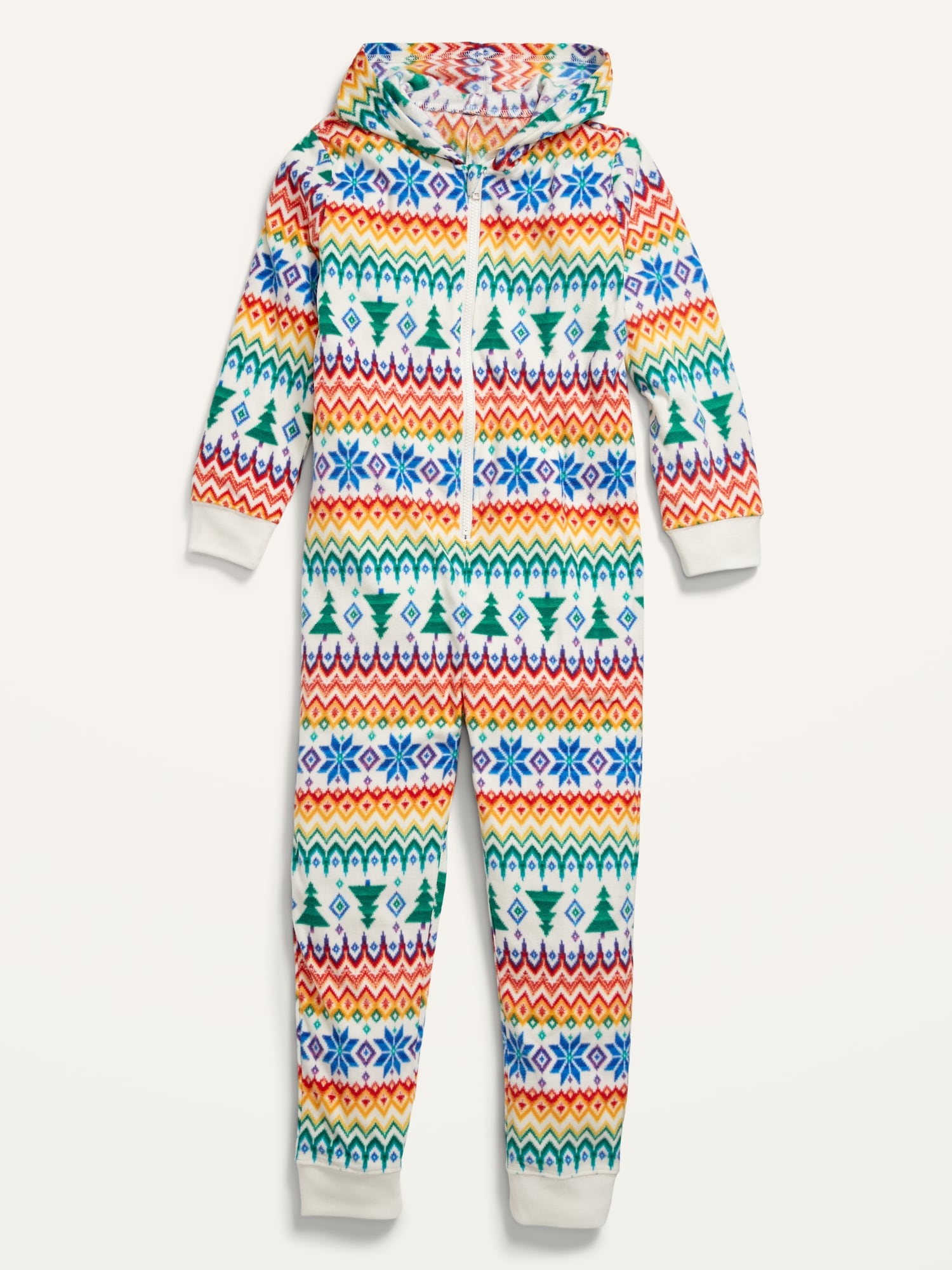 Oldnavy Gender-Neutral Matching Family Hooded Printed One-Piece Pajamas for Kids