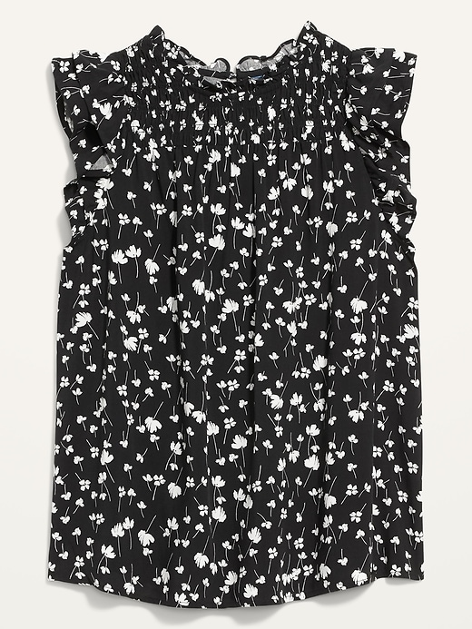 Image number 4 showing, Sleeveless Smocked Floral-Print Blouse for Women