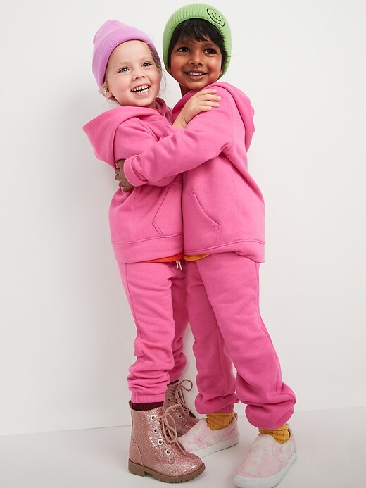 Unisex Solid Fleece Jogger Sweatpants for Toddler
