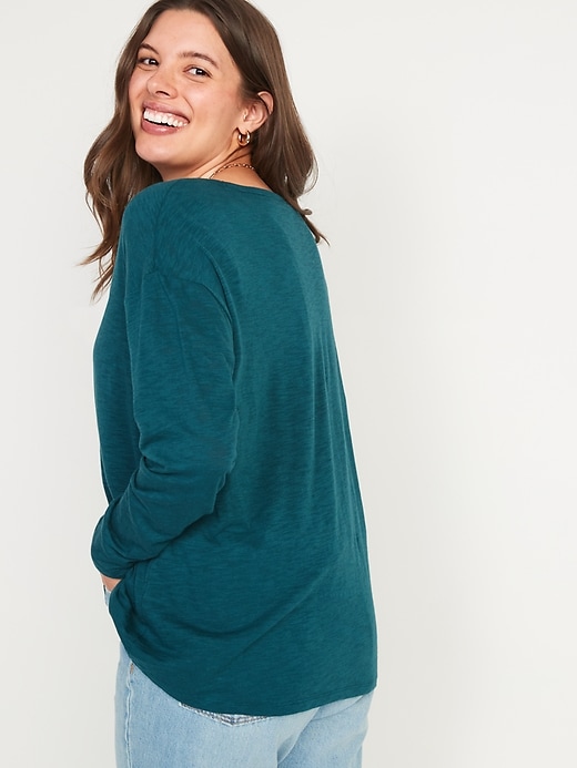 Image number 2 showing, Maternity Double-Layer V-Neck Long-Sleeve Nursing Top