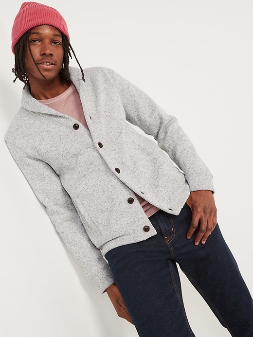 Image number 1 showing, Sweater-Fleece Button-Front Cardigan