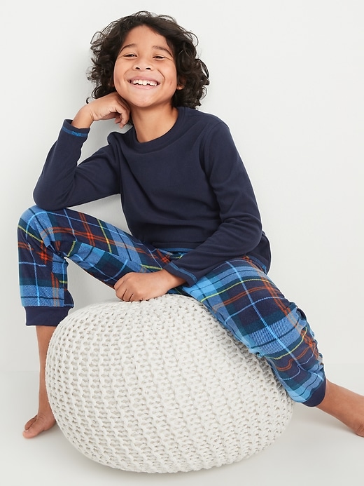View large product image 1 of 3. Microfleece Pajama T-Shirt & Pajama Joggers For Boys