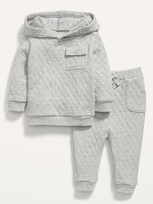 Unisex Quilted Hoodie & Sweatpants Set for Baby