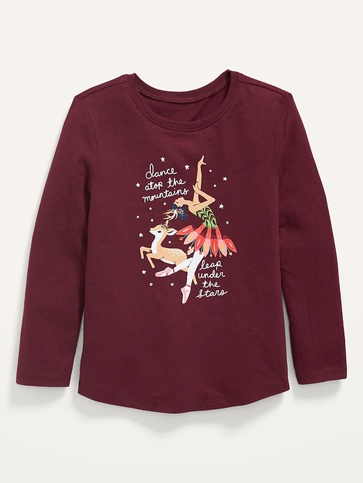 Old Navy Graphic Long-Sleeve T-Shirt for Toddler Girls. 1