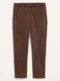 Garment-Dyed Zip-Pocket Tapered Sweatpants for Men