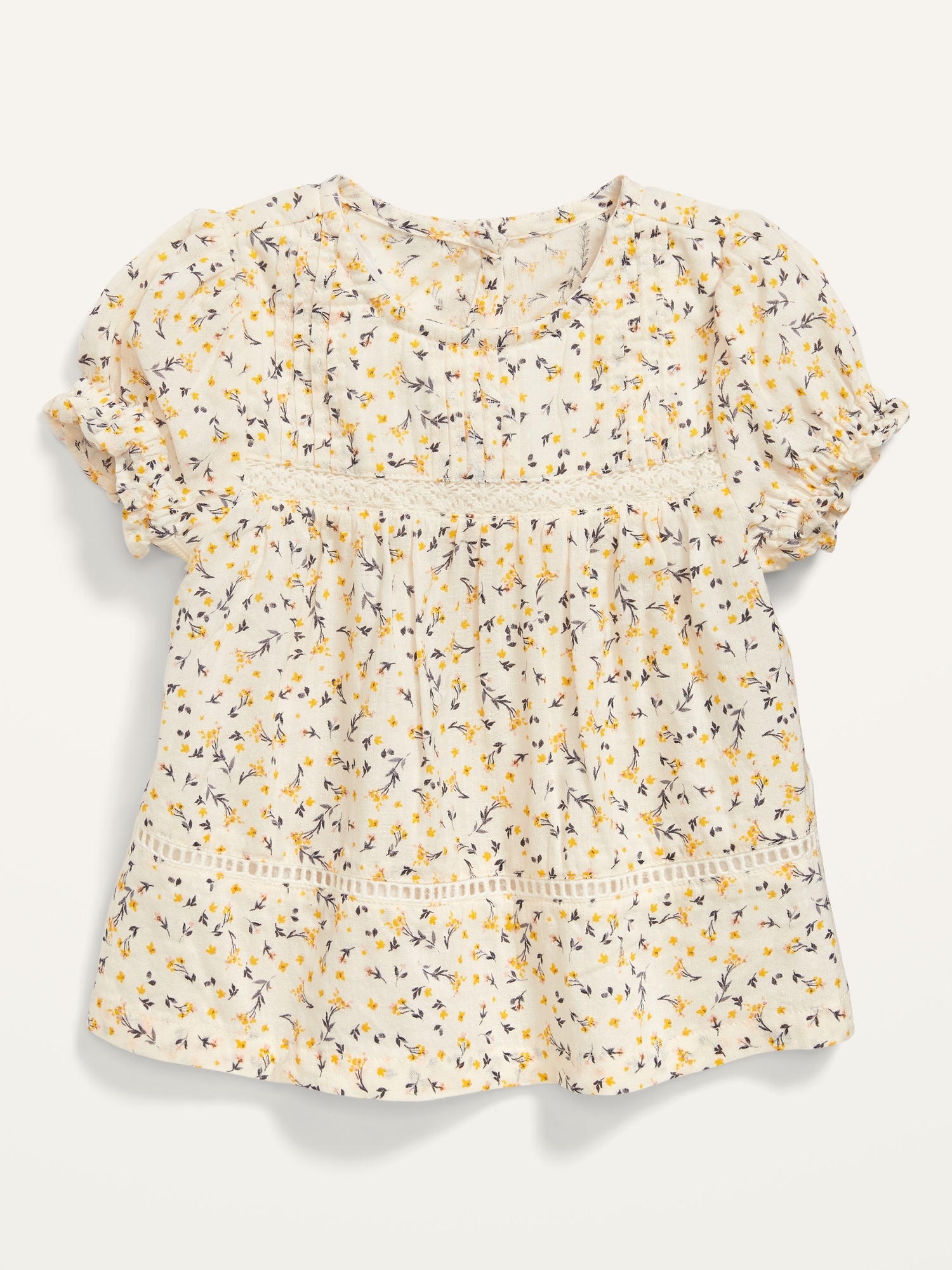 Floral-Print Pintucked Swing Top for Baby