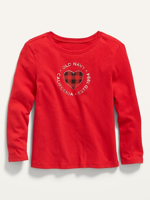 View large product image 1 of 2. Logo-Graphic Long-Sleeve T-Shirt for Toddler Girls
