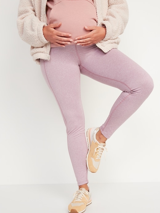 View large product image 1 of 1. Maternity Rollover-Waist CozeCore Leggings
