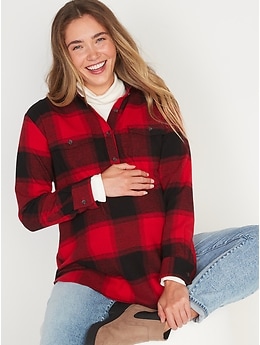 black and red flannel jacket women's