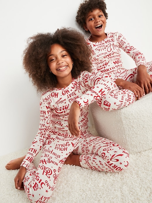 Gender-Neutral Matching Printed Snug-Fit Pajama Set for Kids | Old Navy