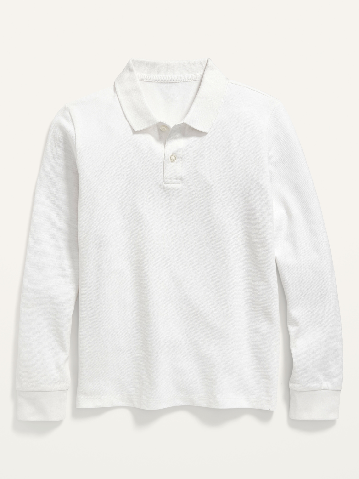 Old Navy School Uniform Long-Sleeve Polo Shirt for Boys white. 1