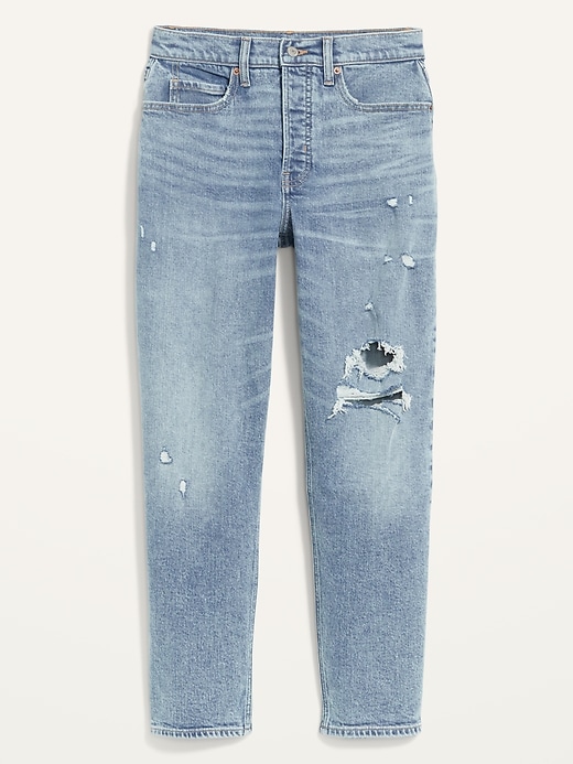 Image number 4 showing, Curvy Extra High-Waisted Button-Fly Straight Jeans