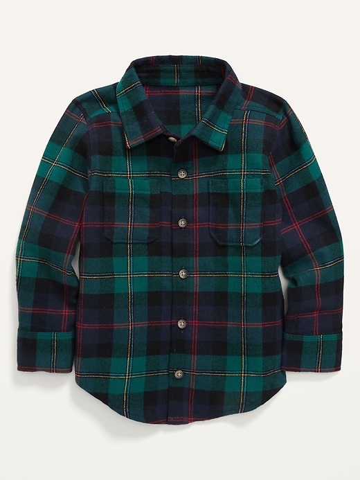 Old Navy Unisex Plaid Flannel Long-Sleeve Shirt for Toddler. 1