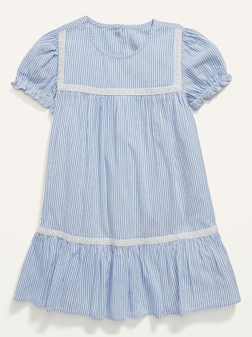 View large product image 1 of 2. Striped Crochet-Lace Trim Swing Dress for Toddler Girls