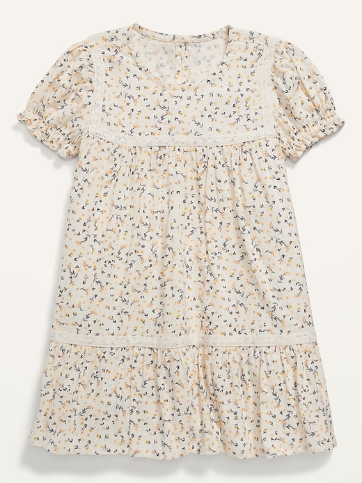Floral-Print Crochet-Lace Trim Swing Dress for Toddler Girls | Old Navy